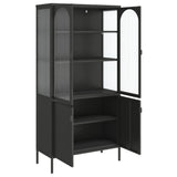 Highboard Black 90x40x180 cm Glass and Steel 353000