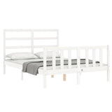 Bed Frame without Mattress White 140x200 cm Solid Wood Pine 3191907