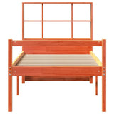 Bookcase Bed without Mattress Wax Brown 75x190 cm Small Single Solid Wood 3322026