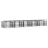 Outdoor Dog Kennel with Roof Steel 18,77 m 3124671