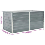 Raised Garden Bed 160x80x77 cm Galvanised Steel Grey 42404