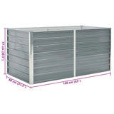 Raised Garden Bed 160x80x77 cm Galvanised Steel Grey 42404