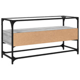 TV Cabinet with Glass Top Grey Sonoma 98x35x51 cm Engineered Wood 846067