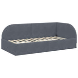 Corner Bed Frame with Headboard Dark Grey 80 cm x 200 cm Velvet 42016627