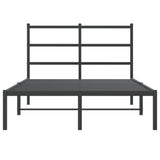 Metal Bed Frame without Mattress with Headboard Black 120x190cm 355362