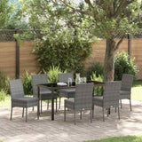 Garden Dining Set 7 pcs Grey Powder-Coated Steel 3379230
