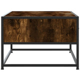 ZNTS Coffee Table Smoked Oak 100x50x35 cm Engineered Wood and Metal 848781