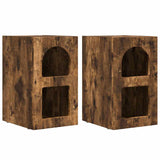 Bedside Table 2 pcs Smoked Oak 29.5 x 33.5 x 50 cm 891235