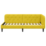 Corner Bed Frame with Headboard Yellow 100 x 200 cm Velvet 42016622