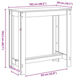Bar Table White 102x50x103.5 cm Engineered Wood 854409