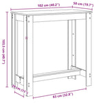 ZNTS Bar Table Smoked Oak 102x50x103.5 cm Engineered Wood 854413