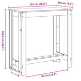 ZNTS Bar Table White 102x50x103.5 cm Engineered Wood 854409