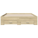 Bed Frame Sonoma oak Engineered wood Double Bed Frame 3280400