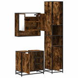 3 Piece Bathroom Furniture Set Smoked Oak Engineered Wood 3301117