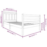 Bed Frame without Mattress Solid Wood 100x200 cm 3100644