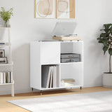 Record Cabinet High Gloss White 84.5x38x89 cm Engineered Wood 831766