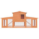 Large Rabbit Hutch Small Animal House Pet Cage with Roofs Wood 170163