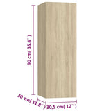 3 Piece TV Cabinet Set Sonoma Oak Engineered Wood 3078973