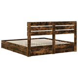 Storage Bed with Drawer Smoked Oak 180 x 200 cm Engineered Wood 3411552