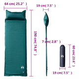 Self Inflating Camping Mattress with Pillow 1-Person Green 4007136