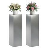 Plant Stand 2 pcs Silver 30 x 30 x 100 cm Stainless Steel 8012513
