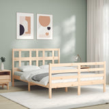 Bed Frame without Mattress Double Solid Wood 3194806