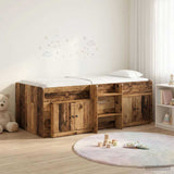 Loft Bed Frame with Cabinet 3 pcs Old Wood Engineered Wood 3423396