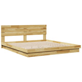 Bed Frame with Headboard without Mattress 180x200 cm Super King Solid Wood Oak 3315739
