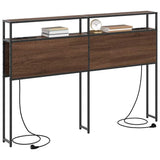 Storage Headboard with Shelf Brown oak 140 cm Engineered wood 859754