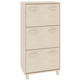 Shoe Cabinet HAMAR Honey Brown 59.5x35x117 cm Solid Wood Pine 340512