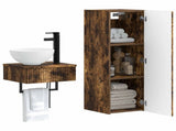 Bathroom Furniture Set 2 pcs Smoked Oak 33 x 34.5 x 100 cm 3406098