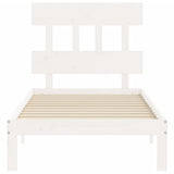 Bed Frame without Mattress White 100x200 cm Solid Wood Pine 3193587