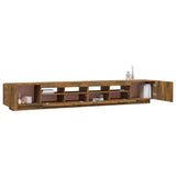 3 Piece TV Cabinet Set with LED Lights Smoked Oak Engineered Wood 3120173