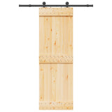 Sliding Door NARVIK Natural and Black 70 x 210 cm 3445263