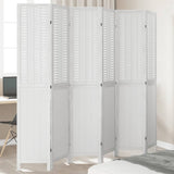 Room Divider 6 Panels White Solid Wood Paulownia 358731