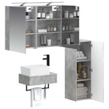 Bathroom Cabinet Set 4 pcs Concrete Grey Engineered Wood 3407386