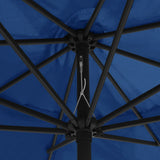 Garden Parasol Azure Blue 100% polyester, metal Large Collapsible 47385
