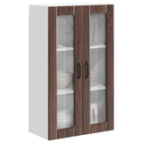 Wall Glass Cabinet LUCCA Brown Oak 60 x 31 x 100 cm 885182