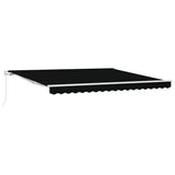 Retractable Awning Black 400 x 350 cm Polyester and Aluminium 3330775