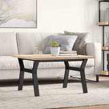 Coffee Table Y-Frame 80x80x45.5 cm Solid Wood Pine and Steel 3282773