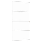 Interior Door White 102x201.5 cm Tempered Glass&Aluminium Slim 153669