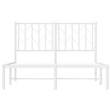Metal Bed Frame without Mattress with Headboard White 120x200cm 374484