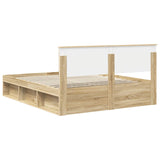 Bed Frame with Headboard Sonoma 160 x 200 cm Solid Pine Wood 3410575