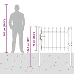 Fence Gate Grey 100 x 75 cm Powder coated steel 42008878