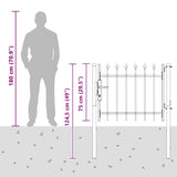 Fence Gate Grey 100 x 75 cm Powder coated steel 42008878