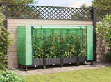 Garden Planter with Greenhouse Cover&Wheels 4 pcs Black PP 3423139
