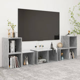 6 Piece TV Cabinet Set Concrete Grey Engineered Wood 3080055