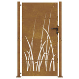 Garden Gate 100x200 cm Corten Steel Grass Design 153231