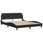 ZNTS Bed Frame with LED without Mattress Black 160x200 cm 3213941