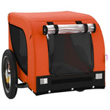 Pet Bike Trailer Orange and Black Oxford Fabric and Iron 93991
